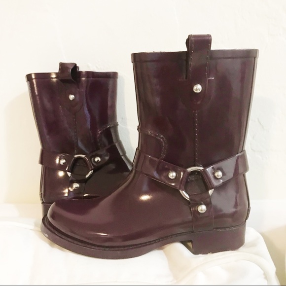 michael kors rain boots purple